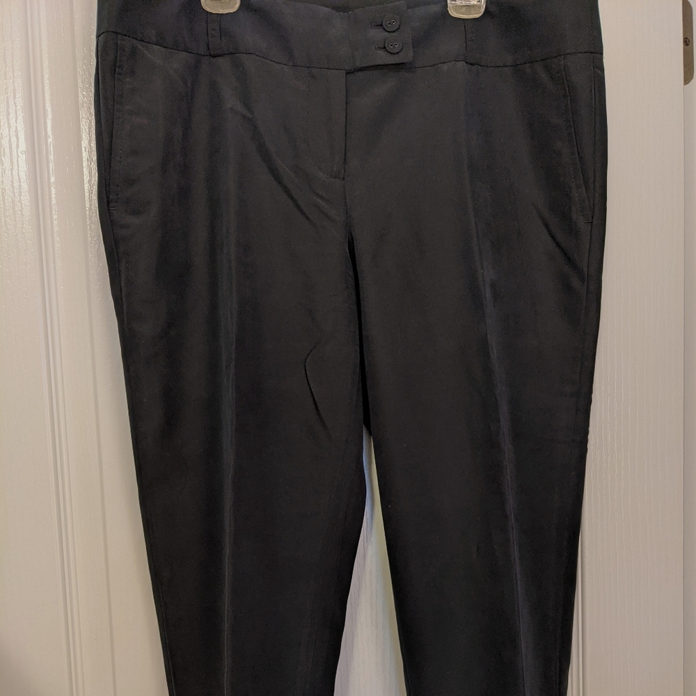 Ann Taylor Loft Black Silk Cropped Pants-10P